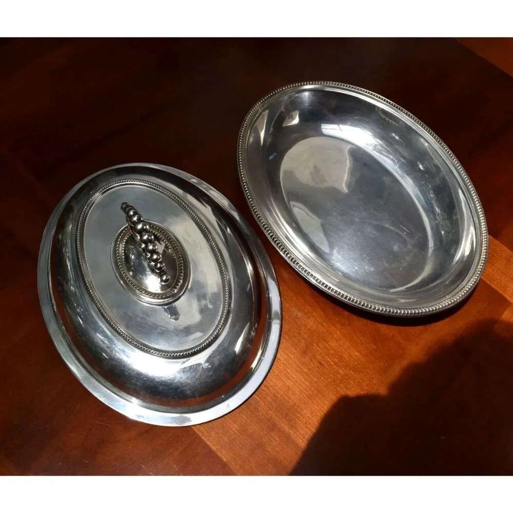 Antique William Hutton Sheffield Silverplate Covered Serving Dish Victorian